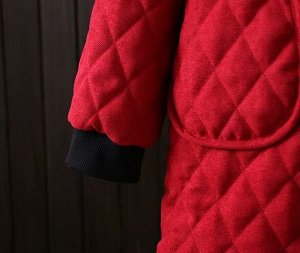 Стеганное пальто на хлопке, красный