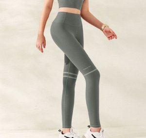 Женские спортивные леггинсы с широкой резинкой, контрастные вставки, цвет мятный