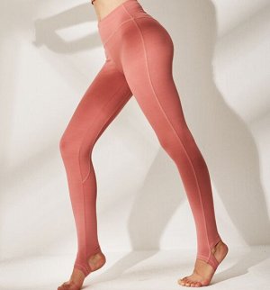 Женские спортивные леггинсы со штрипками, цвет абрикос