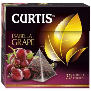 Чай Кёртис Curtis черный байховый с Виноградом Isabella Grape, 20 пирамидок