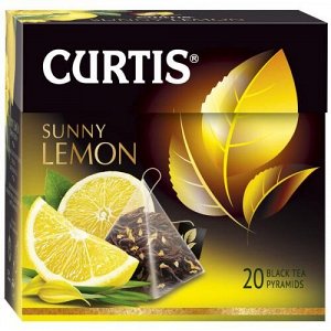 Чай Кёртис Curtis черный с лимоном Sunny Lemon, 20 пирамидок
