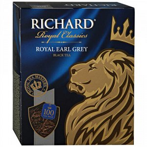 Чай Richard Royal Earl Grey черный с ароматом бергамота 100 пакетиков по 2 г