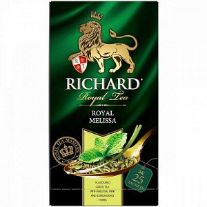 Чай Richard "Royal Melissa", зеленый с добавками, 25 пакетиков