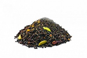 Масала 44021 Краткое описание: Индийский чёрный чай с корицей, семенами аниса, гвоздикой, кусочками имбиря, кориандром, кардамоном, тмином. Без ароматизаторов. По традиции чай подают с молоком и больш