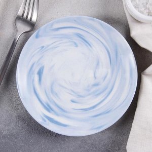 Тарелка пирожковая «Мрамор», d=15 см, цвет голубой