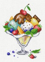 Канва с рисунком &quot;ФРУКТОВОЕ НАСЛАЖДЕНИЕ&quot;   21*30 см