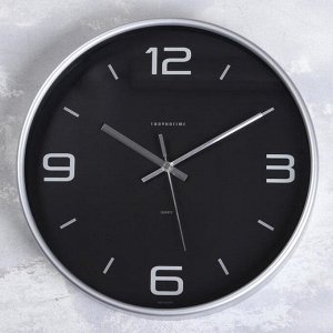 Часы настенные, серия: Интерьер "Эдит" d=30.5 см, серебро