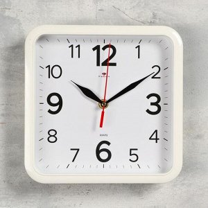Часы настенные, серия: Классика 22х22 см, белые, плавный ход