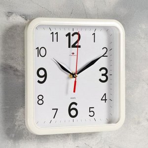 Часы настенные, серия: Классика 22х22 см, белые, плавный ход