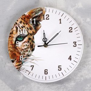 Часы настенные "Леопард", d=23.5. плавный ход, стрелки в ассортименте