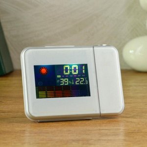 Часы  электронные с проекцией: календарь, будильник,  2 ААА, 15х11 см