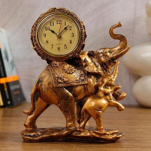 Часы настольные "Слониха и слонёнок", 17х21 см