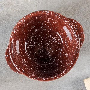 Ломоносовская керамика Бульонница «Мрамор коричневый», 500 мл, d=14 см
