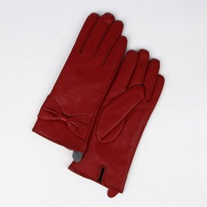 Перчатки женские, размер 7, с утеплителем, цвет бордовый