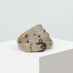Ремень женский, ширина - 1 см, пряжка металл, люверсы, цвет светло-коричневый