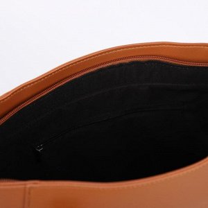 Сумка женская, отдел на молнии, наружный карман, цвет коричневый