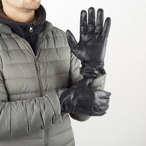 Перчатки мужские, размер 10,5, подклад шерсть, цвет чёрный