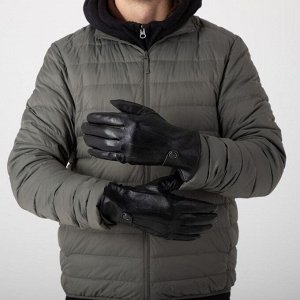 Перчатки мужские, размер 11,5, с утеплителем, цвет чёрный