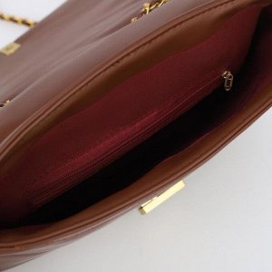 Сумка-мессенджер, отдел на клапане, длинный ремень, наружный карман, цвет коричневый