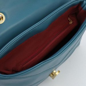 Сумка-мессенджер, отдел на клапане, длинный ремень, наружный карман, цвет синий