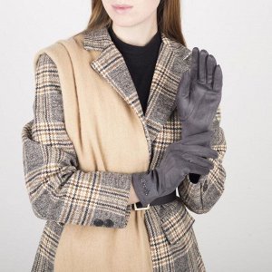Перчатки женские безразмерные, без утеплителя, для сенсорных экранов, цвет тёмно-серый