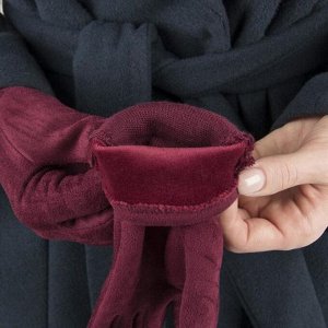 Перчатки женские безразмерные, без утеплителя, для сенсорных экранов, цвет бордовый