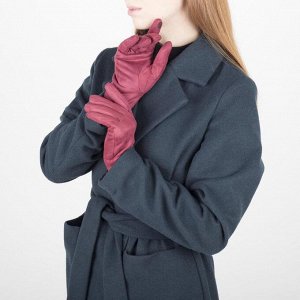 Перчатки женские безразмерные, с утеплителем, для сенсорных экранов, цвет бордовый