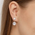 CRYSTAL SHIK Женские серьги-гвоздики с посеребрением