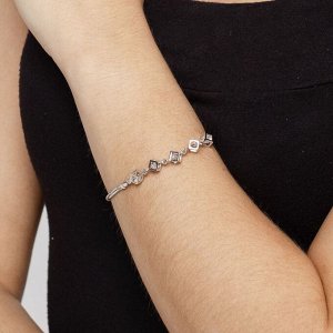 CRYSTAL SHIK Браслет с кристаллами покрытый серебром «Кубики»
