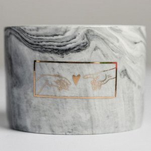 Керамическое кашпо с тиснением «Искусство», 8 х 5,5 см