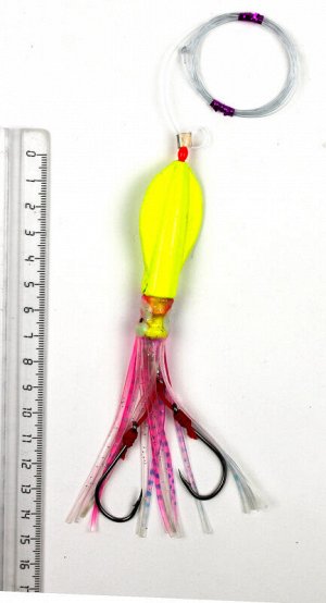 Джиггер Davy Jones Squid Jig (80гр, Yellow UV)