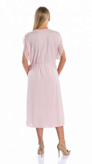 Комплект Ayça халат и сорочка цвет пудра