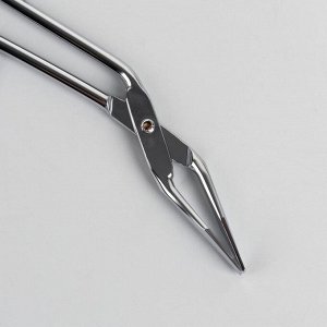 Пинцет в форме ножниц, прямой, 8 см, цвет серебристый