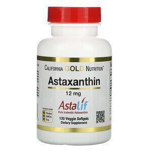 California Gold Nutrition, Астаксантин, чистый исландский AstaLif, 12 мг, 120 растительных мягких таб