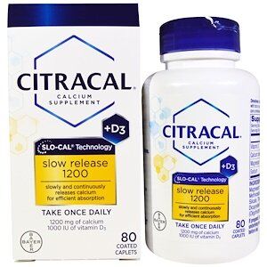 Citracal, Добавка кальция, медленное высвобождение 1200 + D3, 80 таблеток, покрытых оболочкой