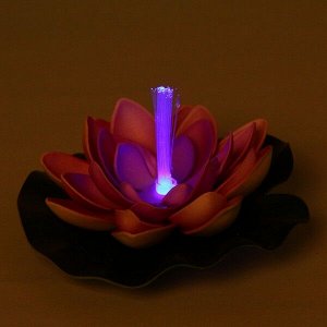 Растение водоплавающее "Кувшинка" d-13см фиолетовая, с подсветкой