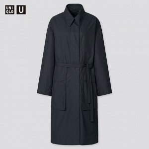 Женское длинное пальто из хлопка, черный