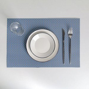 Салфетка кухонная «Плетение», 45?30 см, цвет синий
