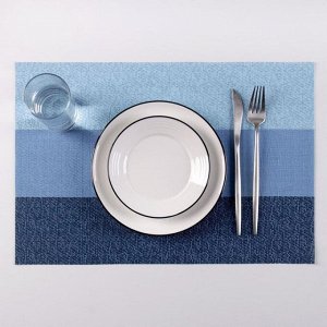 Салфетка кухонная «Три полосы», 45?30 см, цвет голубой
