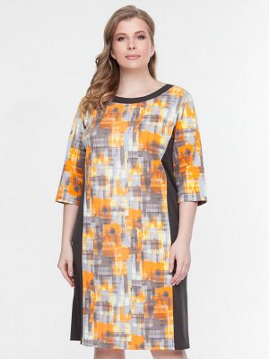 Платье Линда2 (серый/оранж)