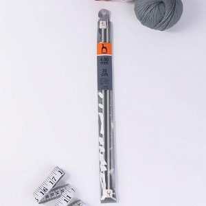 Спицы для вязания, прямые, d = 4,5 мм, 35 см, 2 шт