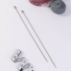 Спицы для вязания, прямые, d = 5,5 мм, 40 см, 2 шт