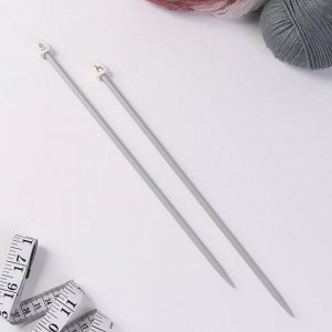 Спицы для вязания, прямые, d = 6 мм, 30 см, 2 шт