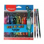 Maped. Карандаши цветные пластиковые &quot;Color&#039;Peps Monster&quot; (24 цв) арт.862624