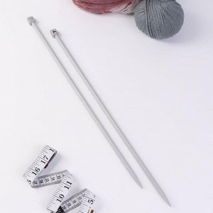 Спицы для вязания, прямые, d = 7,5 мм, 40 см, 2 шт