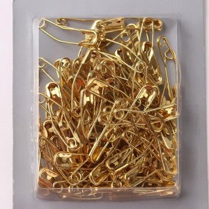 Булавки английские, изогнутые, 27 мм, 100 шт, цвет золотой