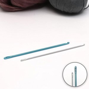 Набор крючков для вязания, для нукинга, d = 2/3 мм, 13 см, 2 шт