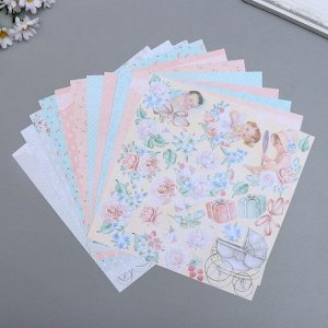 Набор бумаги для скрапбукинга "Shabby baby girl redesign" 10 листов, 20х20 см