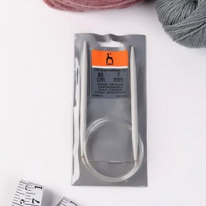 Спицы для вязания, круговые, с пластиковой леской, d = 7 мм, 80 см