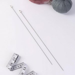 Спицы для вязания, прямые, d = 2,5 мм, 35 см, 2 шт